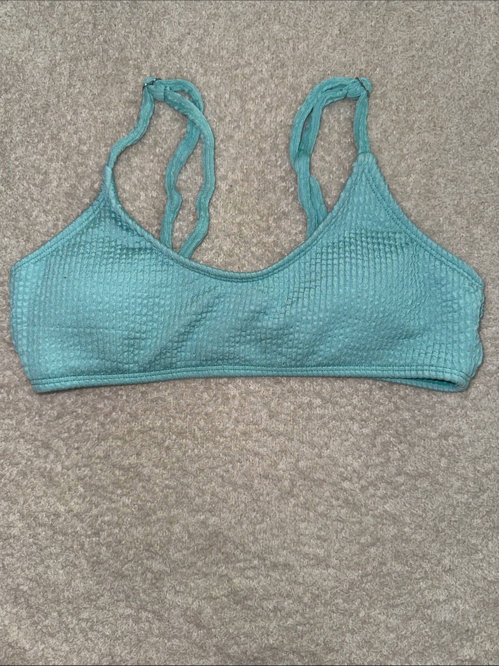 SHEIN Textured Bralette - Aqua Teal